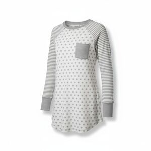 La Vie En Rose Gray Polka Dot and Stripe Pajama Top